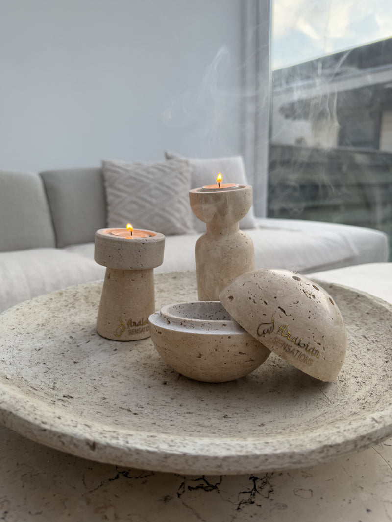 Travertine Ball Bakhoor Set - Eid Gift