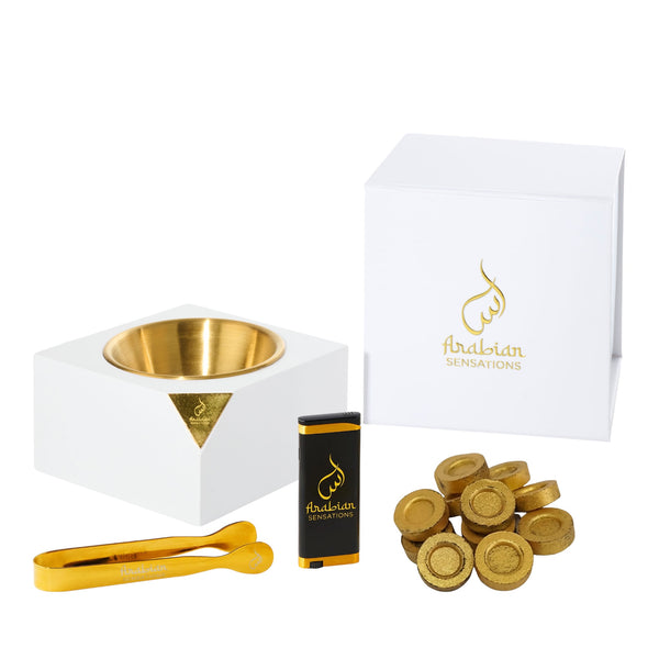 Houten Mabkhara Set - Wit