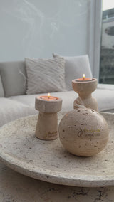 Travertine Ball Set + FREE CANDLE SET